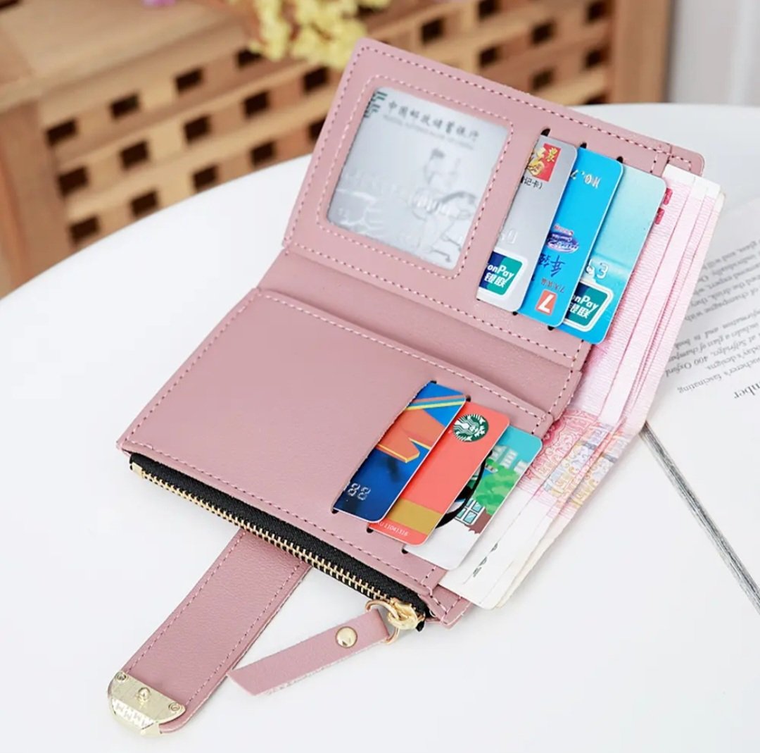 Light Pink Women Small Leather Wallet – Aziate.com